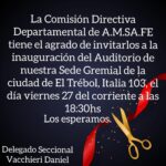 INVITACIÓN DE AMSAFE SAN MARTÍN A LA INAUGURACIÓN DEL AUDITORIO.-