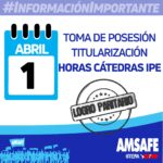 TOMA DE POSESIÓN DE HORAS CÁTEDRAS.-