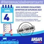 NIVEL SUPERIOR – ESCALAFONES DE SUPLENCIAS.-
