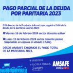 PAGO PARCIAL DE LA DEUDA POR PARITARIA 2023.-