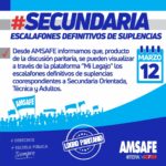 SECUNDARIA: ESCALAFONES DEFINITIVOS DE SUPLENCIAS 2024.-