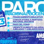 PARO NACIONAL DE TODOS LOS DOCENTES DEL PAÍS: JUEVES 23 DE MAYO.-