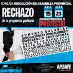 CONTUNDENTE RECHAZO DE AMSAFE: JORNADAS DE PROTESTA 15 Y 23/10 EXIGIENDO UNA NUEVA PROPUESTA EN PARITARIAS.-