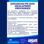 ESCALAFONES PROVISORIOS PARA SUPLENCIAS.-