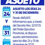 Asueto para las fiestas.